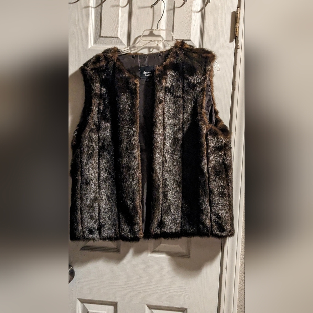 Vintage Women's Faux Fur Vest Large